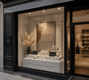 Vitrine institut de beauté 